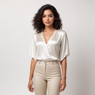 Stylish outfit in neutral tones