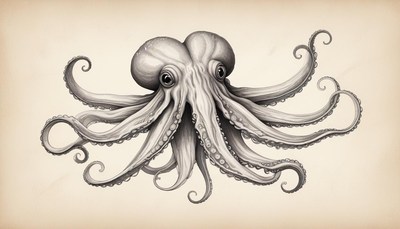 Detailed octopus illustration with tentacles