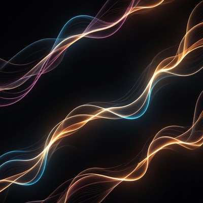 Colorful light waves in motion