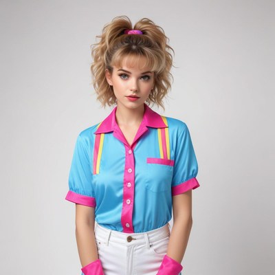 Bright retro outfit in trendy style