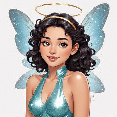 Sparkling fairy with blue wings