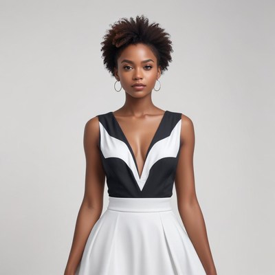 Fashion model in stylish dress