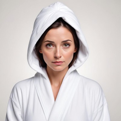 Woman in robe with hood