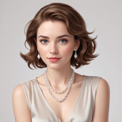 Elegant woman in pearl jewelry