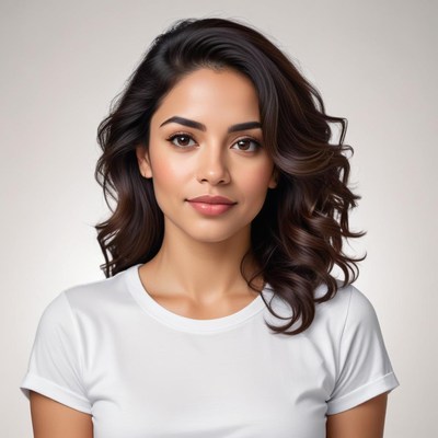 Young woman with curly hair
