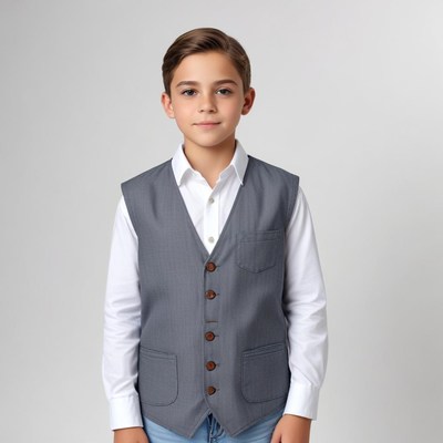 Young boy in stylish vest