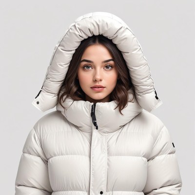 Woman in stylish winter jacket