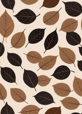 Autumn leaves pattern design in warm tones