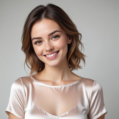 Smiling woman in soft lighting