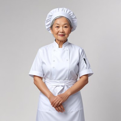 Chef in white uniform smiling