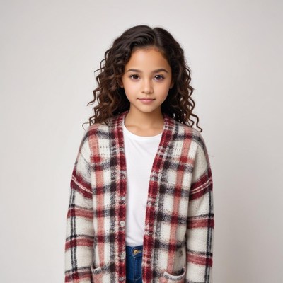 Young girl in cozy outfit