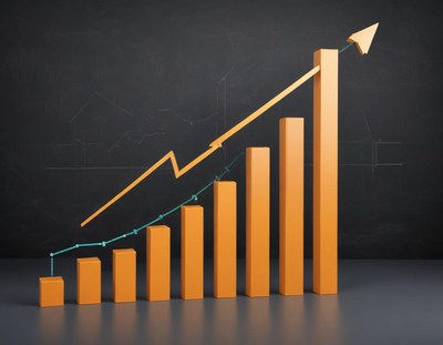 Business growth trend in chart