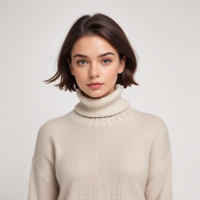 Woman in cozy sweater