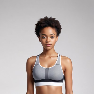 Sporty athletic model in workout gear