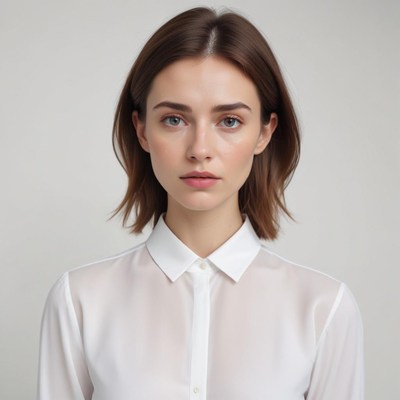 Portrait of a woman in white shirt