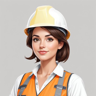 Female construction worker in safety gear