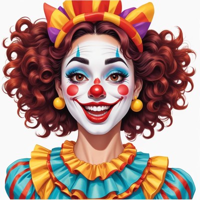 Colorful clown with bright smile