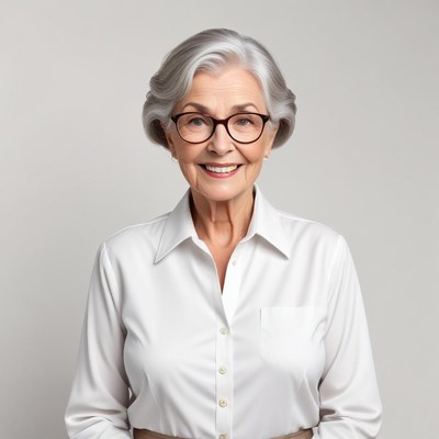 Elderly woman smiling warmly