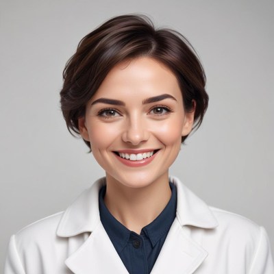 Smiling doctor in white coat
