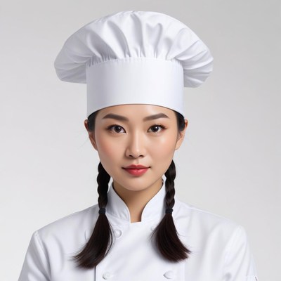 Chef in white uniform posing