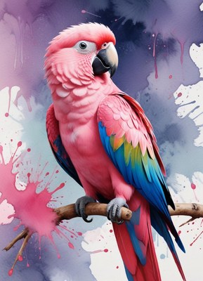 Colorful parrot perched on a branch