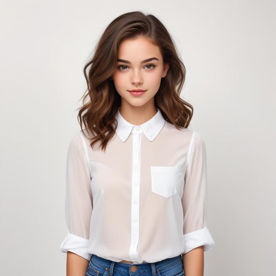Young woman in a white shirt
