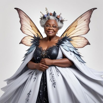Elegant fairy with butterfly wings