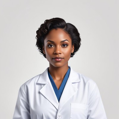 Confident healthcare professional in lab coat