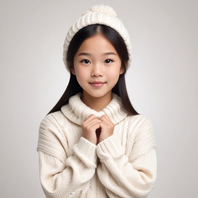 Young girl dressed warmly for winter