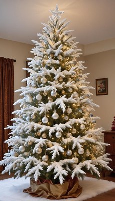 Elegant winter holiday tree decoration