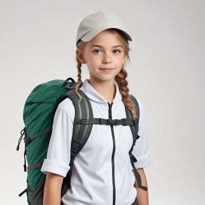 Young hiker prepared for adventure