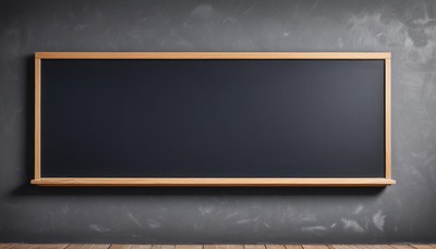 Empty blackboard in classroom setting