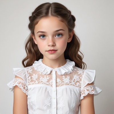 Girl in white lace dress