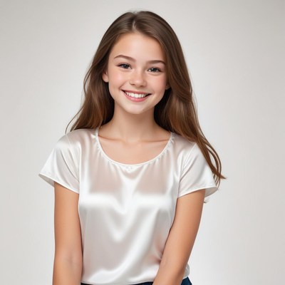 Smiling girl in casual setting