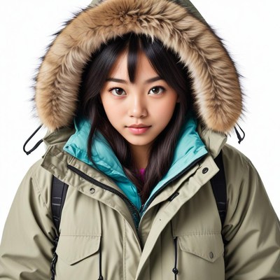 Winter fashion in a park setting