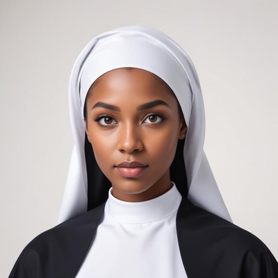 Nun portrait in simple attire