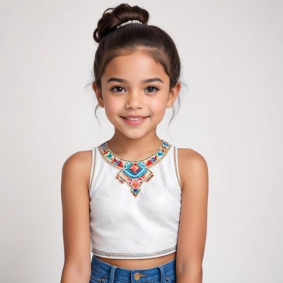 Young girl in stylish ethnic outfit