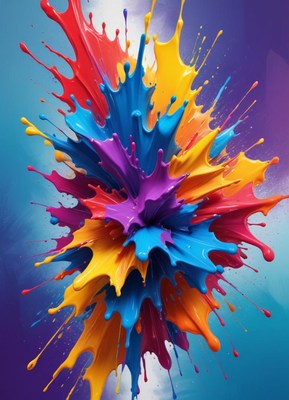 Colorful splash of paint art