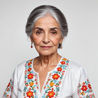 Elderly woman in traditional attire