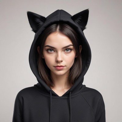 Black hoodie with cat ears