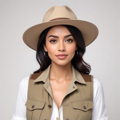 Stylish outdoor fashion portrait