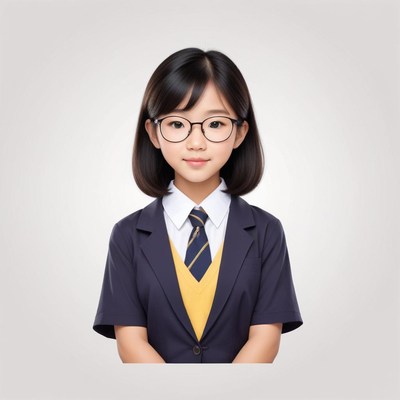 Young girl in school uniform
