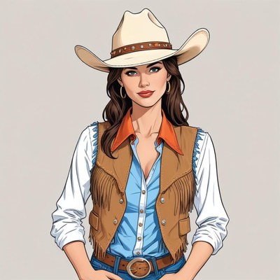 Western woman in cowboy attire