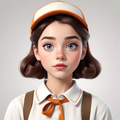 Young girl with expressive blue eyes