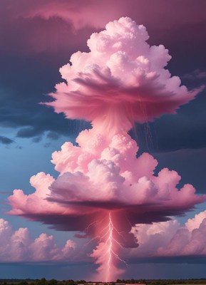 Dramatic storm clouds with lightning