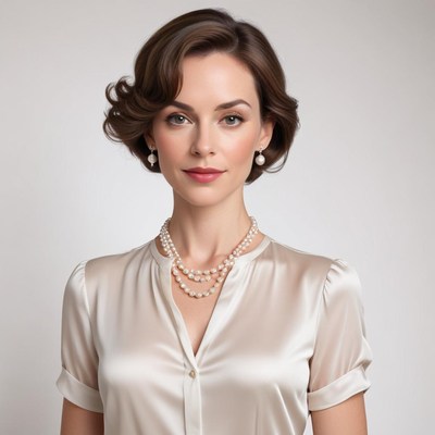 Elegant woman in pearl jewelry