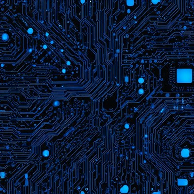 Intricate blue circuit pattern design