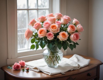 Beautiful roses in a vase