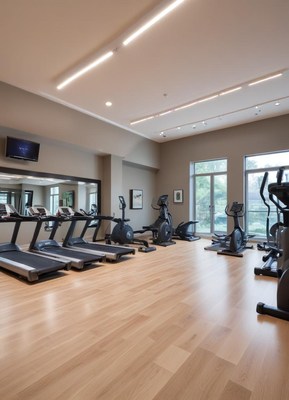 Modern gym interior with equipment