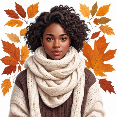 Cozy autumn portrait with warm colors